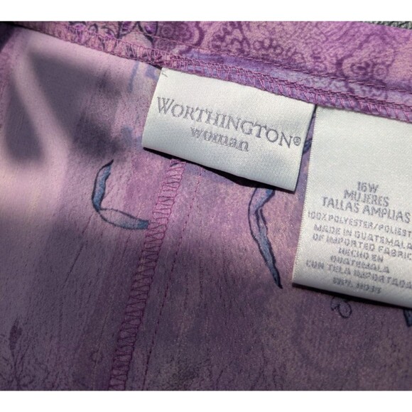 Worthington Woman Maxi Skirt Floral Leaf Side Slits Bohemian Size 16W - Picture 12 of 12